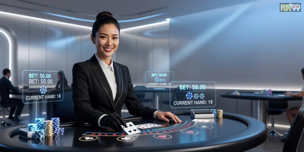 Giao diện Fun88 live casino rr99 với dealer chuyên nghiệp và bàn chơi đa dạng