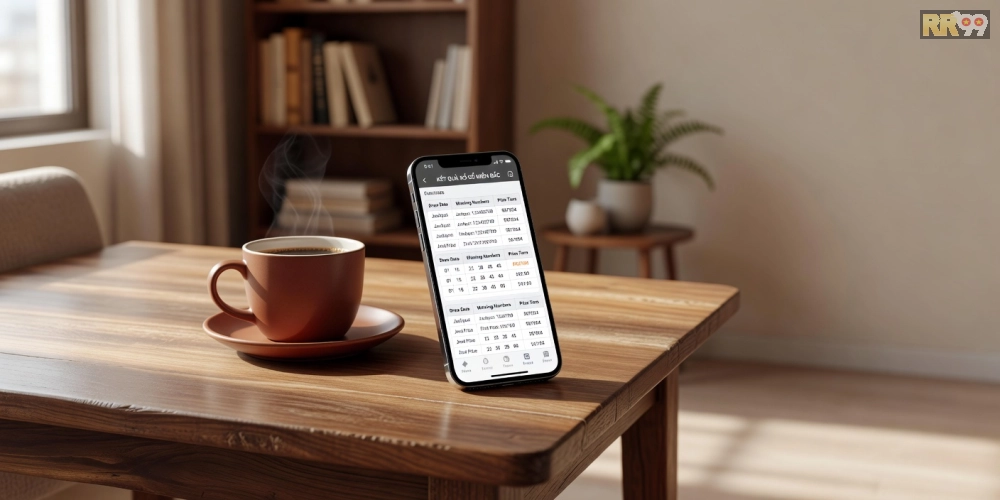 Caption hiển thị bảng kết quả xổ số miền Bắc trên app rr99 dễ sử dụng