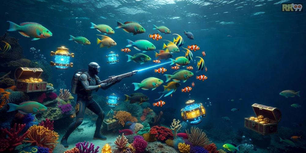 Hình ảnh đại dương sống động trong game bắn cá online rr99